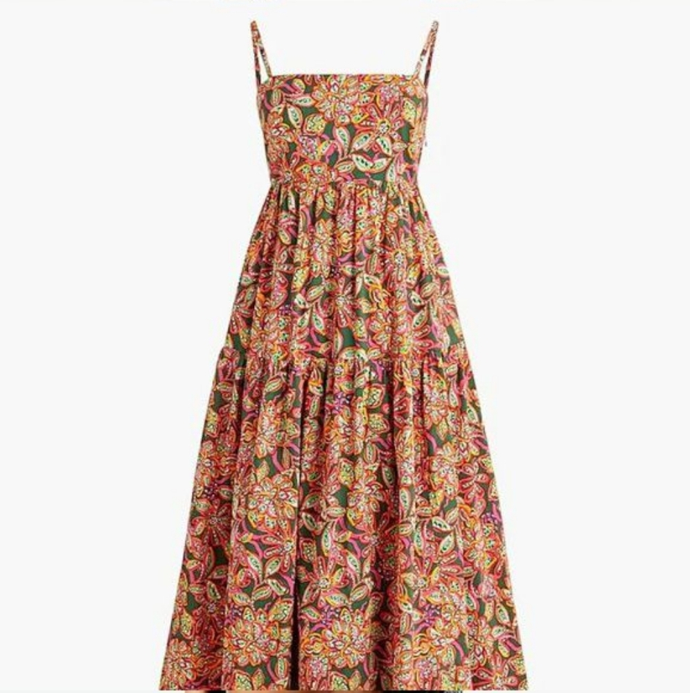 NWT J.Crew tie-back maxi dress, sz 4